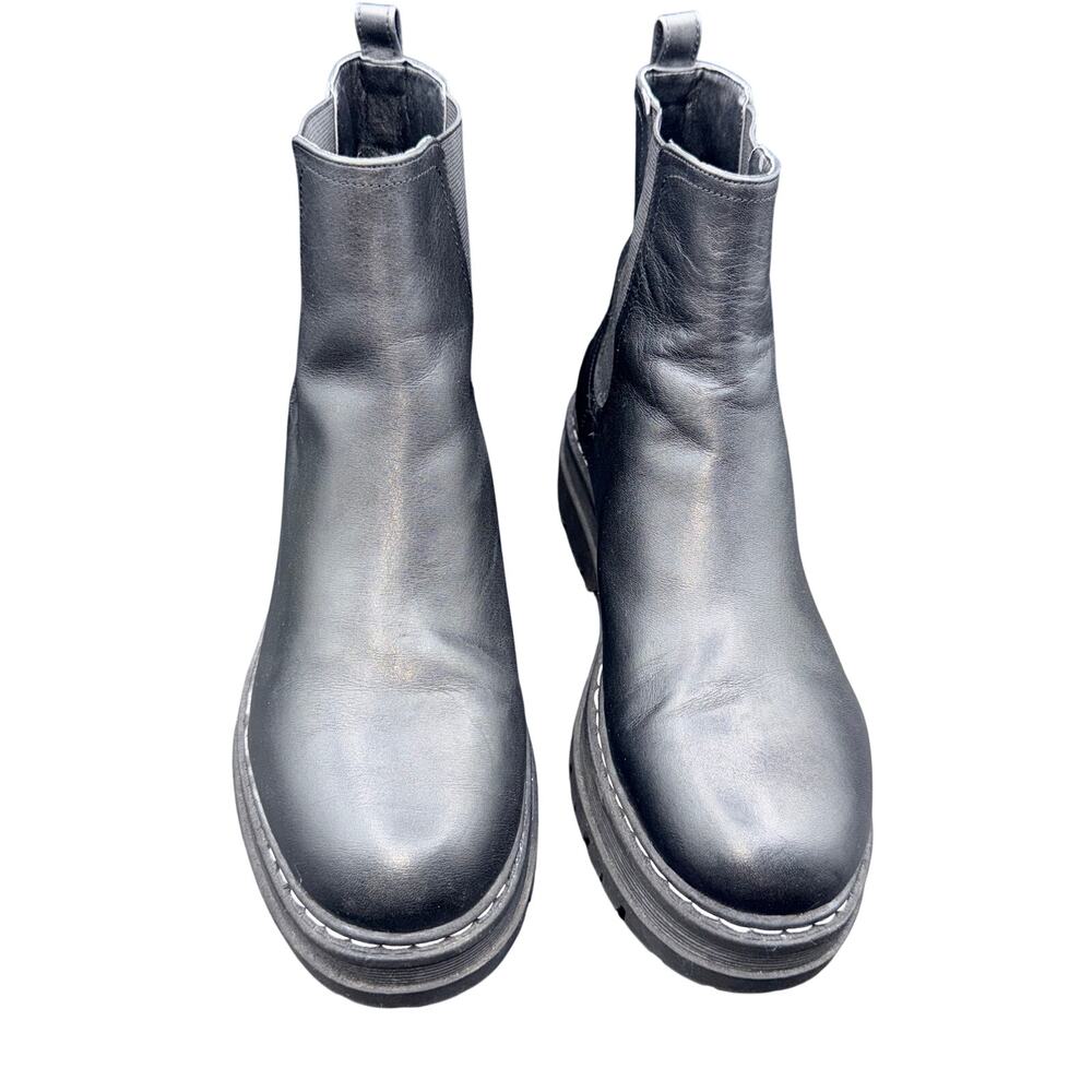 Marc Fisher LTD Black Leather Chelsea Ankle Boots Lug Sole Women’s 8M - Picture 3 of 14
